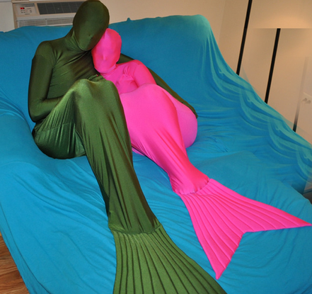 Mermaid Lycra Zentai Suit Army Green